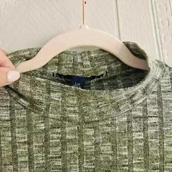 Prince & Fox Gray Marled Ribbed Mock Turtleneck Sweater Size L EUC - Picture 3 of 9